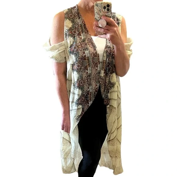 Camilla With Both Hands multi wear crystal embellished long silk vest - Picture 2 of 15